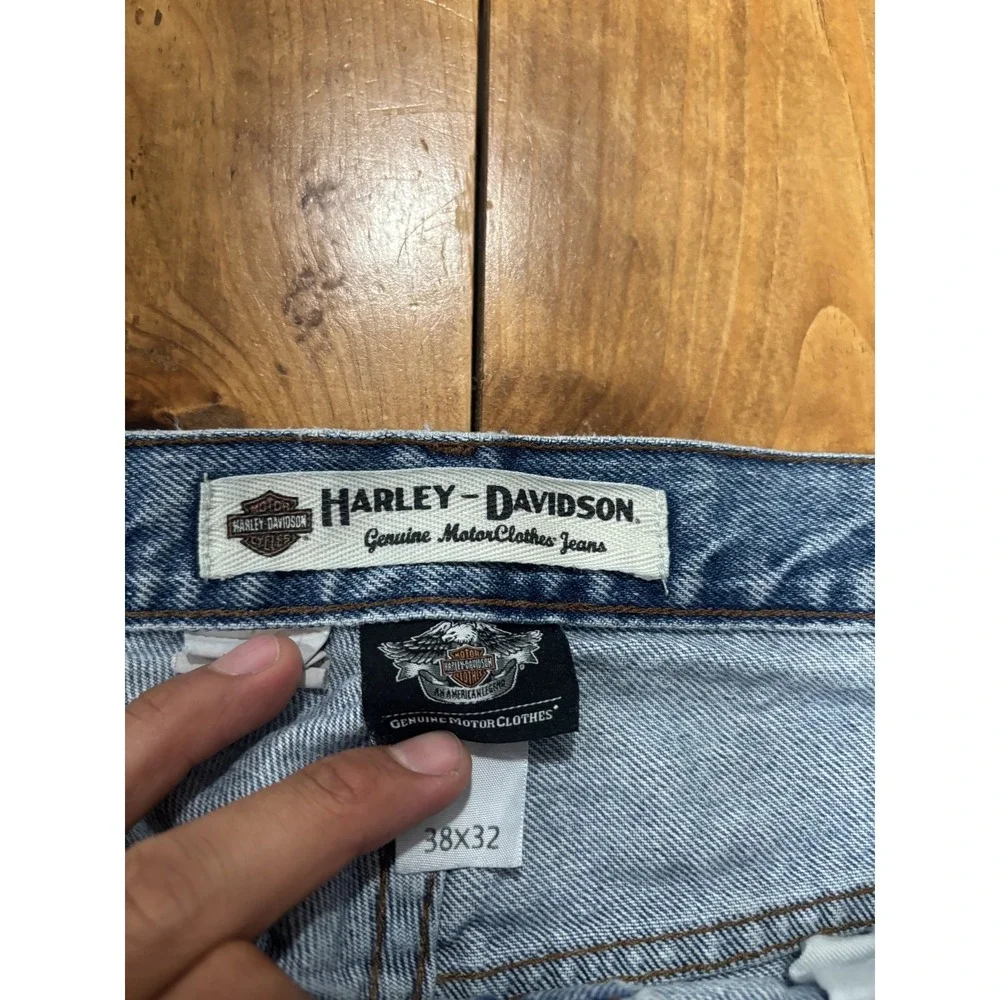 Harley-Davidson Men's Genuine MotorClothes Jeans Size 38x32 Light Wash Blue